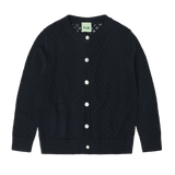 Dark Navy Pointelle Cardigan & Pants