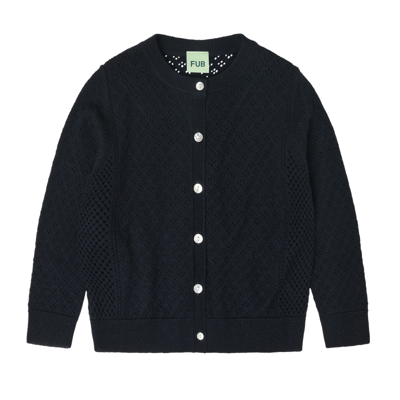 Dark Navy Pointelle Cardigan & Pants