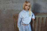 Jade Blue/Milk Stripes Shirt & Lynn Skirt