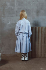 Jade Blue/Milk Stripes Shirt & Lynn Skirt