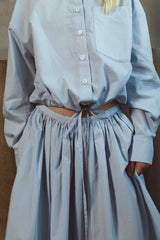 Jade Blue/Milk Stripes Shirt & Lynn Skirt