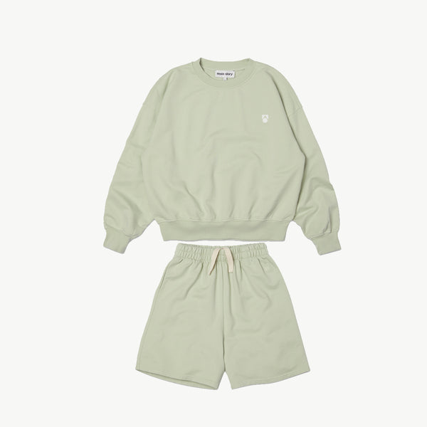 Tender Green Sweatshirt & Long Shorts "Outfit Set"