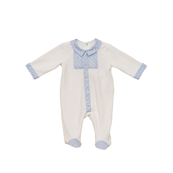 Milk/Baby Blue Baby Grow
