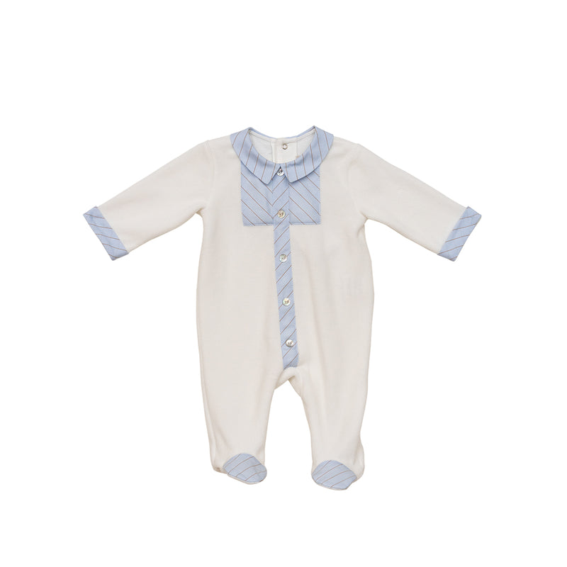 Milk/Baby Blue Baby Grow