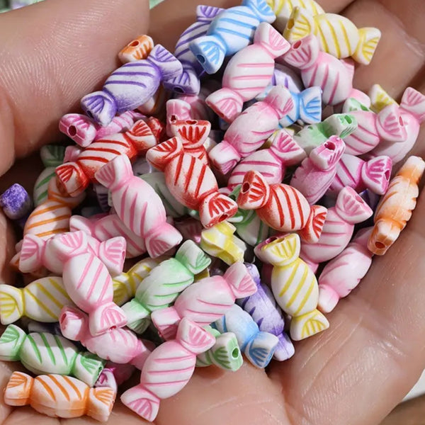 16mm Colorful Candy-Shaped Acrylic Beads