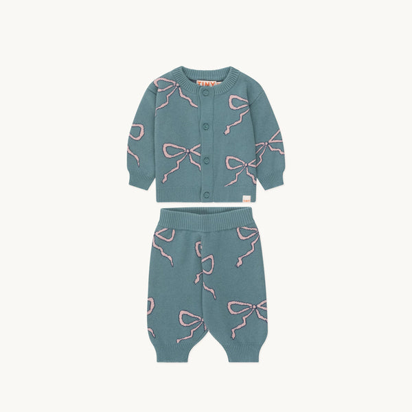 Bow Baby Set - warm blue