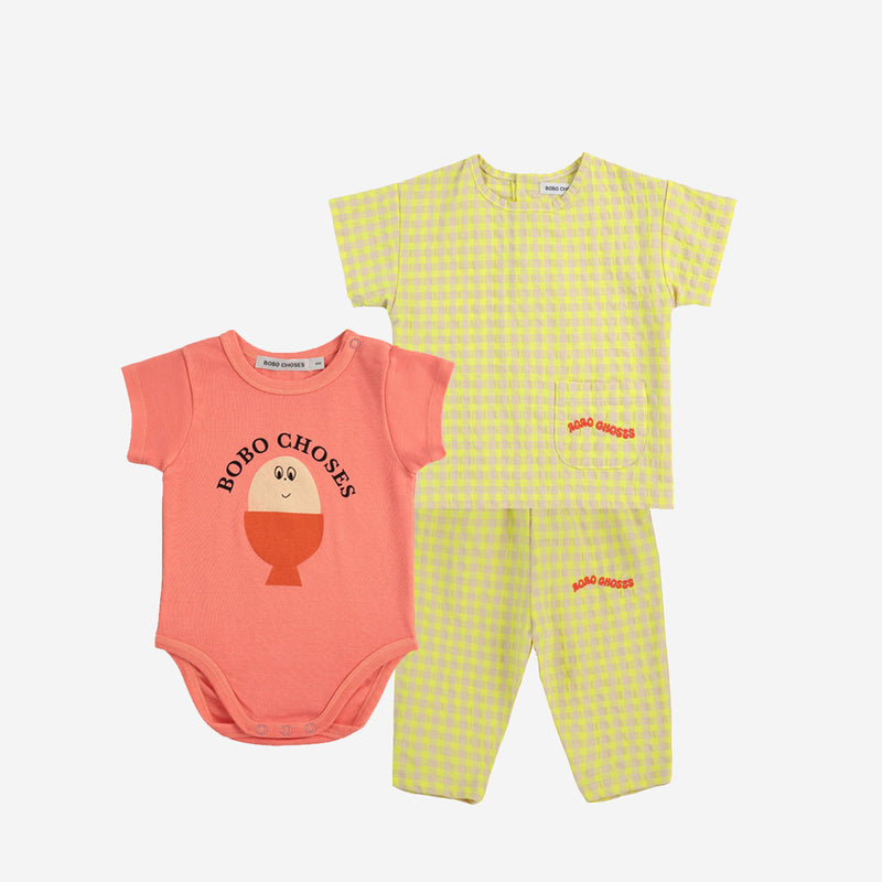 Baby Vichy 3 Pieces Outfit set