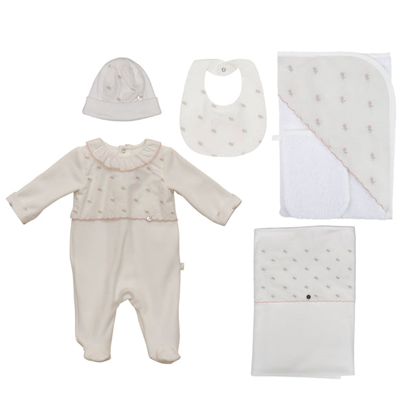 baby kit - pink flower embroidery