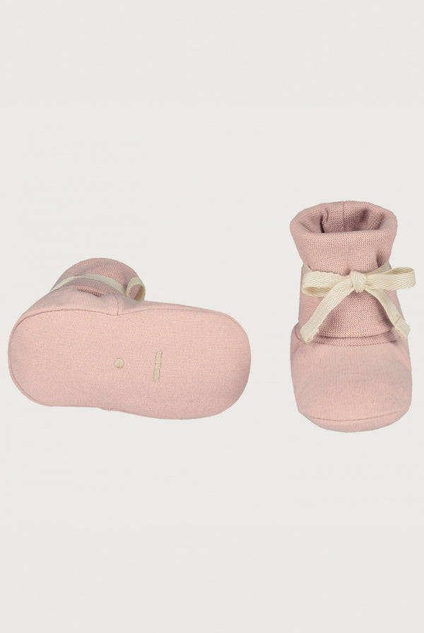 Faded Pink Baby Ribbed Booties