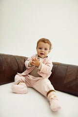 Faded Pink Baby Ribbed Booties