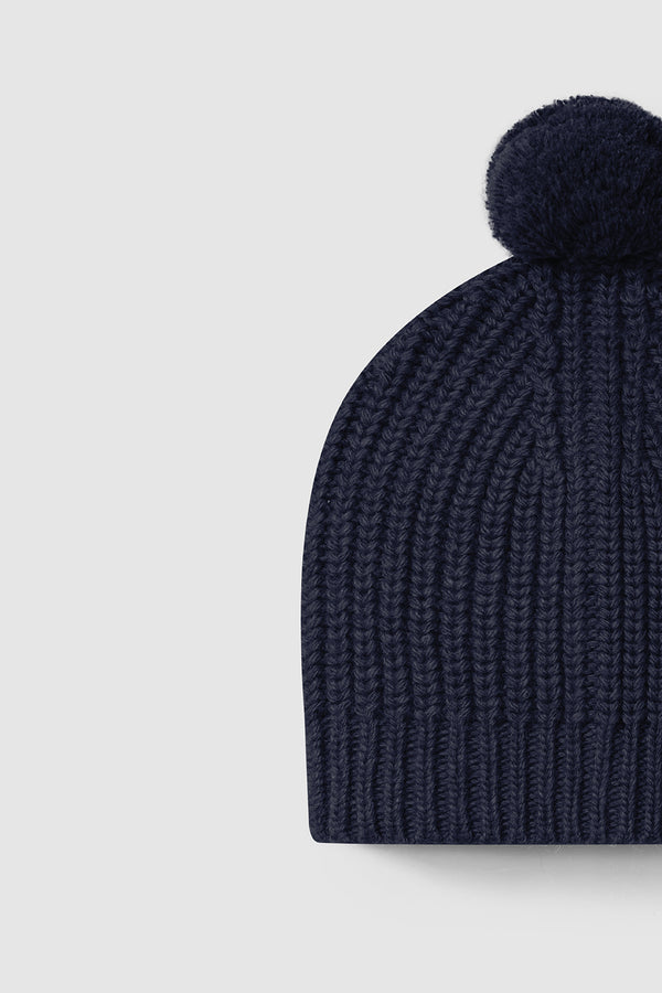 Knitted Beanie - Navy Blue