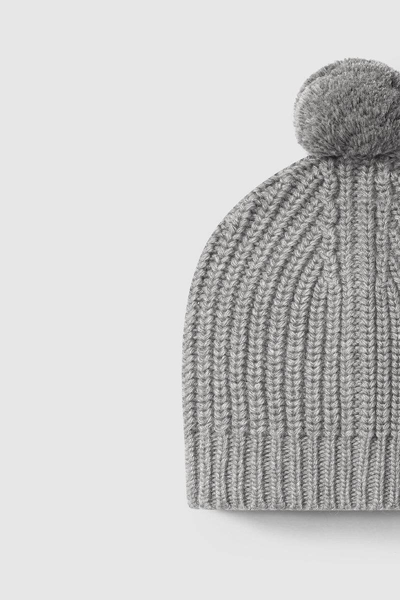 Knitted Beanie - Grey Blue