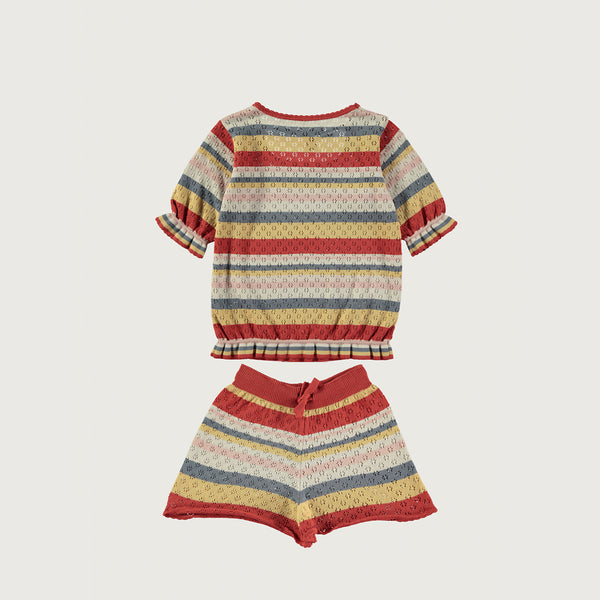 OPEN STRIPES TOP & SHORTS "Outfit Set"