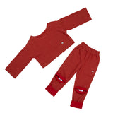 Red Hems Blouse & Krissie Trousers