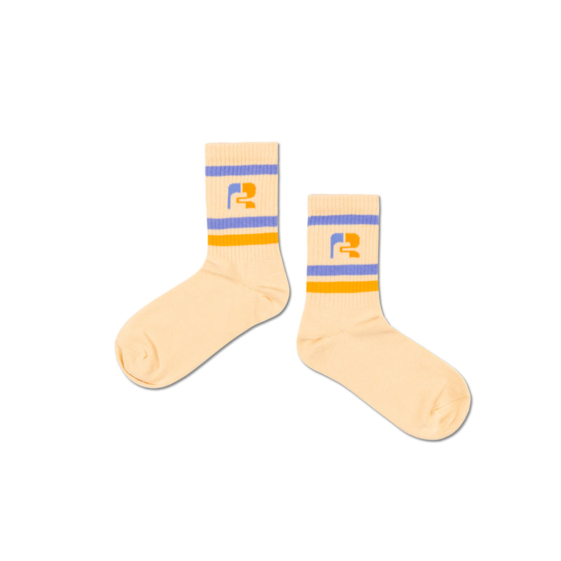 sporty socks | oyster violet orange logo