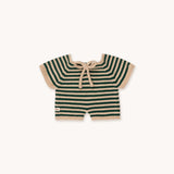 GOMMU MICRO STRIPES SHORT ONE-PIECE *GREEN*
