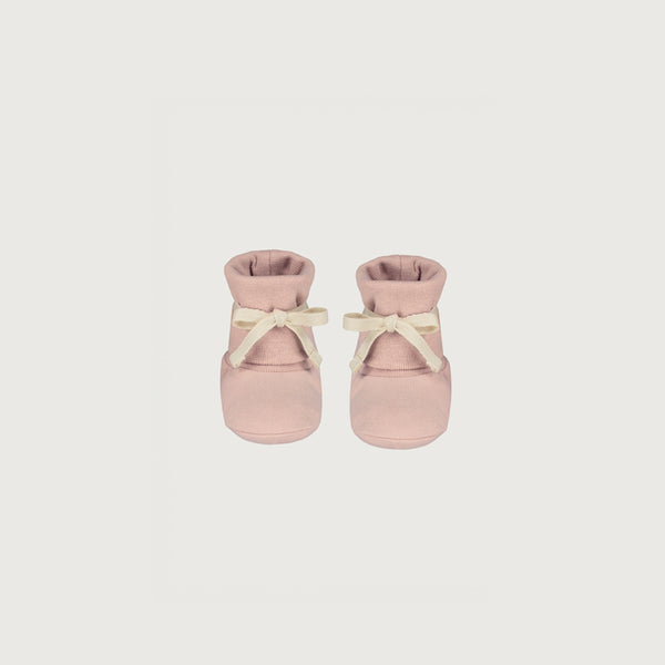 Faded Pink Baby Ribbed Booties