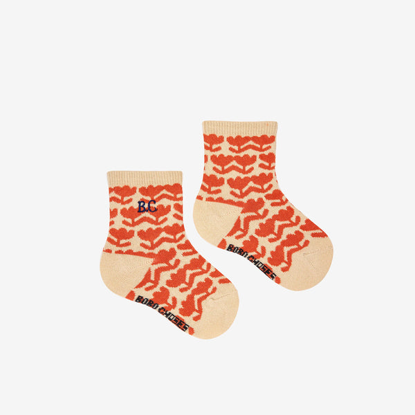 Baby Retro Flower all over short socks