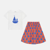Boat t-shirt & Boats all over long skirt