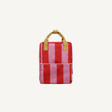 Medium Backpack Lemon Tree Stripes Red Apple/Rosebay Pink