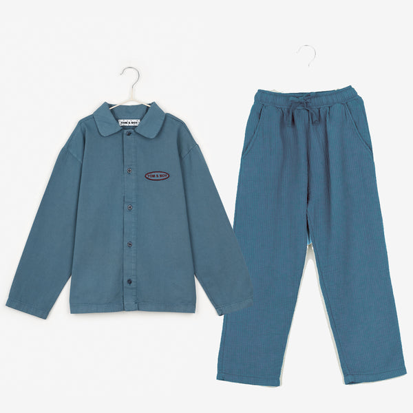 BLUE DYED SHIRT & TROUSERS