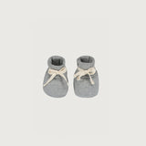 Grey Melange Baby Ribbed Booties