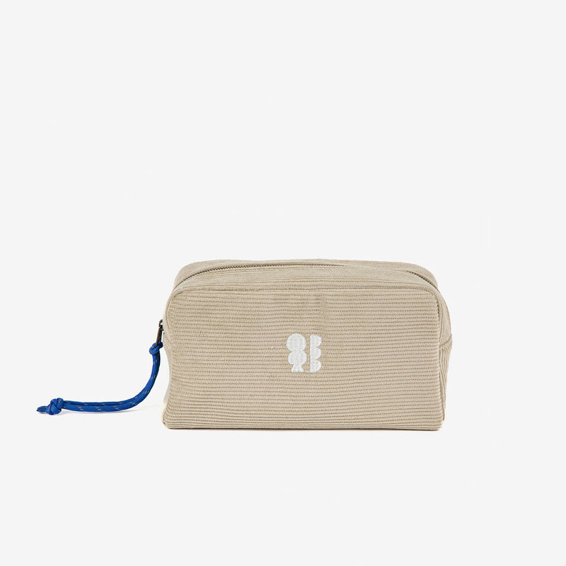 Embroidered corduroy pouch
