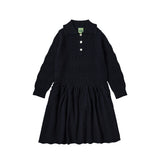 Dark Navy Pointelle Dress