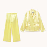 Yellow Fluid Blazer & Pants