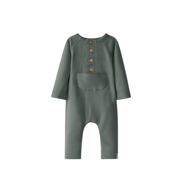 ROMPER CARDED JERSY WITH POCKET | PETROL