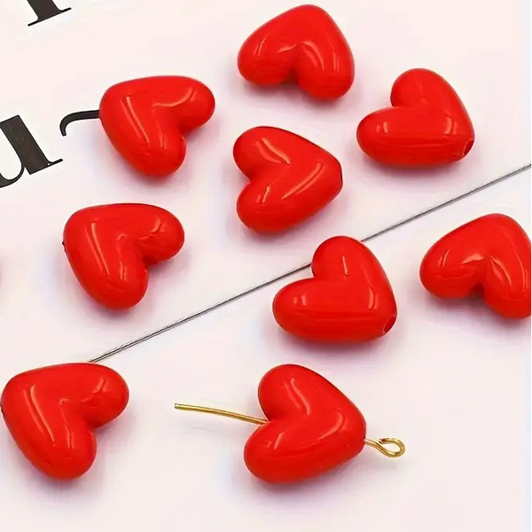 acrylic red heart charm