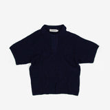 BOUCLÉ POLO SHIRT - NAVY