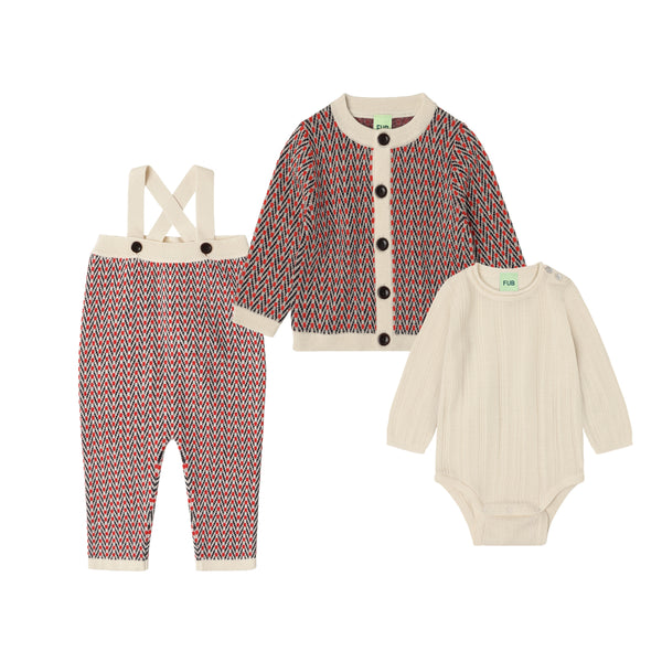 3 Pcs Herringbone Baby Set