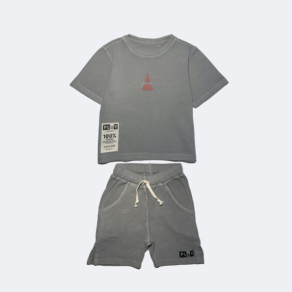 GREY ALL WEATHER PLAY TEE & SHORT "Outfit Sets"