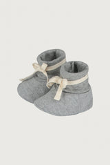 Grey Melange Baby Ribbed Booties