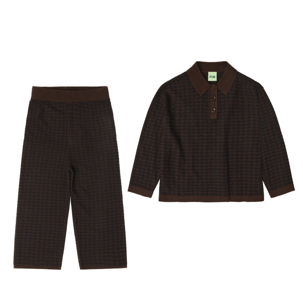 Mocca Checked polo & pants