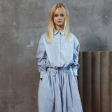 Jade Blue/Milk Stripes Shirt & Lynn Skirt