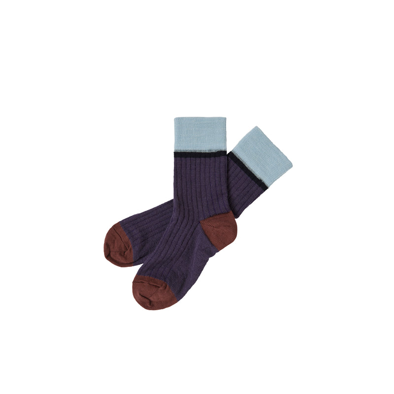 Dusty Violet Color Block Socks