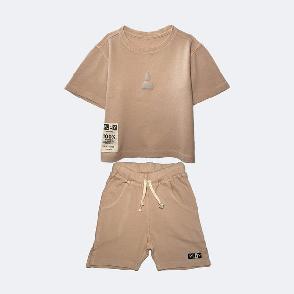 NATURAL ALL WEATHER PLAY TEE & SHORT "Outfit Sets"