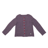 Purple Blouse-Red Buttons & Yellow Skirt