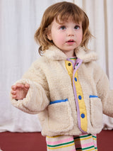 Game Pawns All Over Reversible Sheepskin Jacket - baby