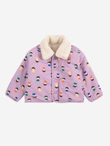 Game Pawns All Over Reversible Sheepskin Jacket - baby