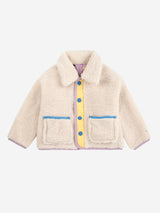 Game Pawns All Over Reversible Sheepskin Jacket - baby