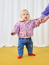 Game Pawns All Over Reversible Sheepskin Jacket - baby