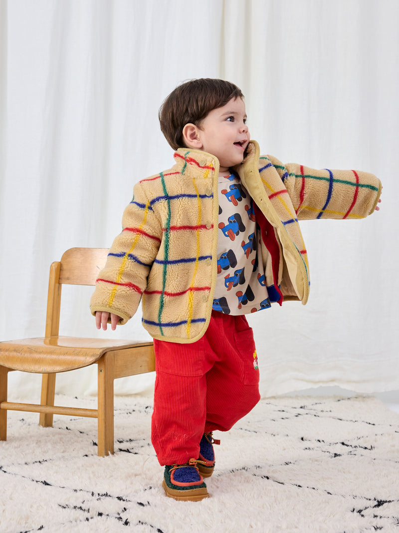Stripe color sheepskin jacket - Baby