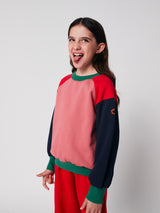 Color Block Sweatshirt & Pleated skirt