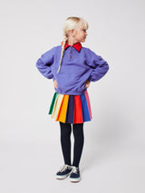 Color Block Sweatshirt & Pleated skirt