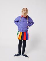 Color Block Sweatshirt & Pleated skirt
