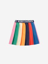 Color Block Sweatshirt & Pleated skirt