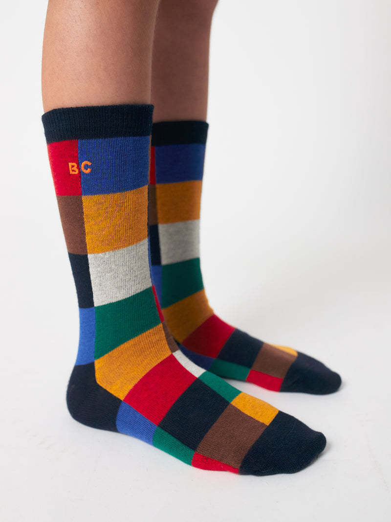 Multicolor Tiles Long Socks